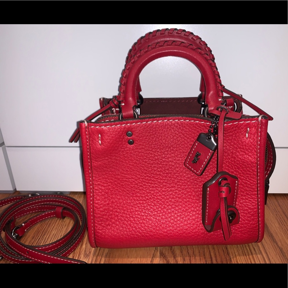 Small red Coach handbag